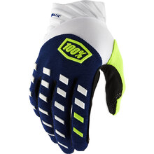 100% Percent Airmatic Navy/White Gloves