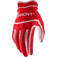100% Percent Ridefit White/Red Gloves