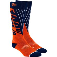 100% Percent Torque Comfort Navy/Orange Moto Socks