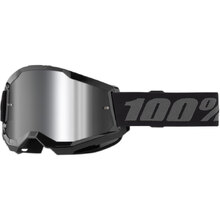 100% Percent Strata 2 Black Silver Mirror Goggles