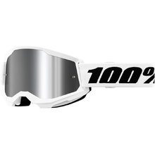 100% Percent Strata 2 White Silver Mirror Goggles