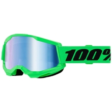 100% Percent Strata 2 Neon Green Blue Goggles