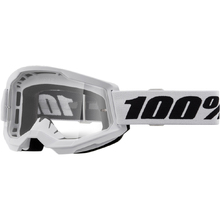 100% Percent Strata 2 White Clear Kids Goggles
