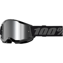 100% Percent Strata 2 Black Silver Mirror Kids Goggles