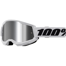 100% Percent Strata 2 White Silver Mirror Kids Goggles