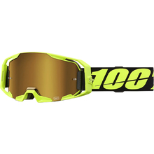 100% Percent ARmatic Neon Yellow True Gold Mirror Goggles