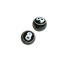 Oxford 8 Ball Black Valve Caps