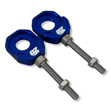 Ozminis Honda/Kawasaki Blue Billet Chain Adjusters