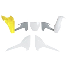 Racetech Husqvarna TC65 17-22 White/Grey/Yellow Plastics Kit