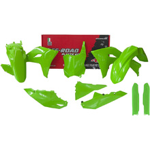 Racetech Kawasaki KX250F 25-26 KX450F 24-26 OEM Green 6 Piece Plastics Kit