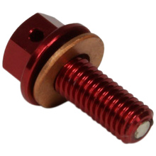 RHK Honda CRF250 04-15 Red Magnetic Drain Plug