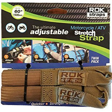 ROK Straps Adjustable 60" Coyote Tan Motorcycle Twin Pack