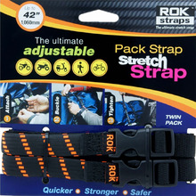 ROK Straps Adjustable 42" Black/Orange Pack Strap Twin Pack