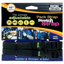 ROK Straps Adjustable 42" Black/Silver Pack Strap Twin Pack