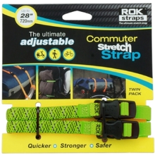 ROK Straps Adjustable 28" Hi-Vis Green/Reflective Commuter Twin Pack