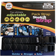 ROK Straps Adjustable 42" Black/Reflective Pack Strap Twin Pack