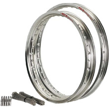 D.I.D Gas Gas EC/ECF 21-25 21"/18" Silver STX Rim Set & Bulldog HD Spokes