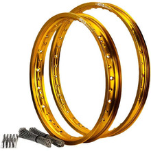 D.I.D Kawasaki KX/KXF 03-05 21"/19" Gold STX Rim Set & Bulldog HD Spokes