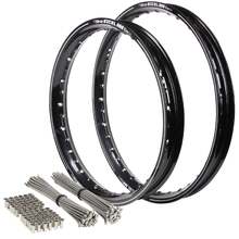 Excel Yamaha YZ 99-08 YZF 02-08 21"/19" Black A60 Rim Set & Bulldog HD Spokes