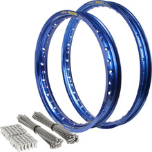 Excel Suzuki RM125/250 97-00 21"/19" Blue Takasago Rim Set & Bulldog HD Spokes