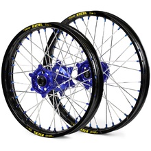 SM Pro/Excel Takasago Yamaha YZ250/450F 14-27 21"/19" Black/Blue Wheel Set