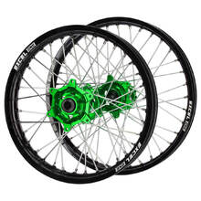 SM Pro/Excel One Kawasaki KX250/450F 06-20 21"/19" Green/Black Wheel Set