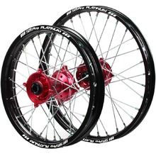 SM Pro Platinum CR80/85R SW 96-07 17"/14" Black/Red Wheel Set