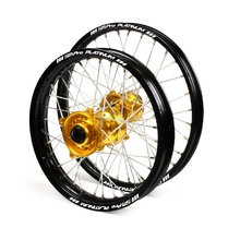 SM Pro Platinum Suzuki RM85 SW 02-27 17"/14" Black/Gold Wheel Set