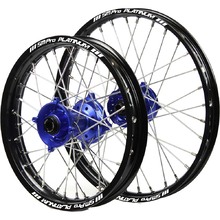 SM Pro Platinum Yamaha YZ65 18-25 14"/12" Black/Blue Wheel Set