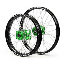 SM Pro Platinum Kawasaki KX80/85 BW 93-25 19"/16" Black/Green Wheel Set