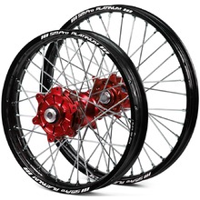 SM Pro Platinum Honda CRF250/450RX 17-26 21"/19" Black/Red Cushed Motard Wheel Set