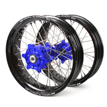 SM Pro Platinum Yamaha WR250/450F 02-19 Black/Blue Cushed Motard Wheel Set