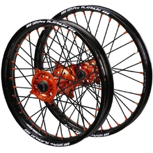 SM Pro Platinum KTM SX/SXF 03-22 21"/19" Orange/Black Wheel Set
