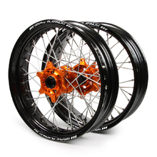 SM Pro Platinum KTM EXC/EXC-F 03-23 Black/Orange Non Cushed Motard Wheel Set