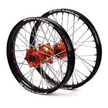 SM Pro Platinum KTM SX/SXF 13-15 21"/19" Black/Orange Wheel Set