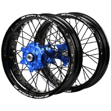SM Pro Platinum Yamaha WRF 19-23 17"/17" Black/Blue/Black Non Cushed Motard Wheel Set
