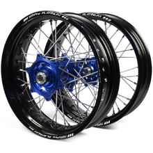 SM Pro Platinum Yamaha WR250/450F 19-24 Black/Blue Non Cushed Motard Wheel Set
