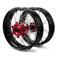SM Pro Platinum Beta RR 13-25 Black/Red Non Cushed Motard Wheel Set