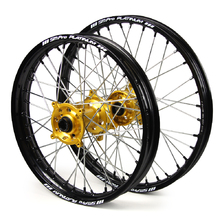 SM Pro Platinum Suzuki RM125/250 01-12 21"/19" Black/Gold/Black Wheel Set