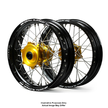 SM Pro Platinum Suzuki DR650SE 06-21 Black/Gold Cushed Motard Wheel Set