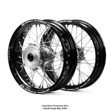 SM Pro Platinum Suzuki DR650SE 06-21 Black/Silver Cushed Motard Wheel Set