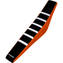 Strike Seats KTM SX/SX-F 07-10 EXC-F 08-11 Gripper Ribbed White/Black/Orange Seat Cover