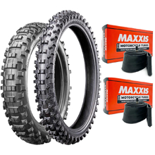Maxxis Enduro 140/80-18 Rear Mid/Hard 90/90-21 Front Soft DOT Approved Tyre & Tube Set