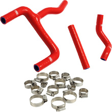 Samco Beta RR125-200 2T 18-19 Thermostat Bypass Red Radiator Hose and Clip Kit Combo