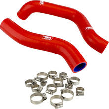 Samco Honda CRF250R 18-21 Red Factory Re-Routing Radiator Hose and Clip Kit Combo