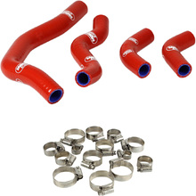 Samco Honda CRF450X 05-17 Red Radiator Hose and Clip Kit Combo
