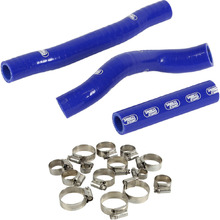 Samco Husqvarna FC250/350 16-18 FE250/350 17-19 Thermostat Bypass Blue Radiator Hose and Clip Kit Combo