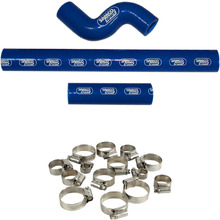 Samco Husqvarna TE250/300 18-19 Thermostat Bypass Blue Radiator Hose and Clip Kit Combo