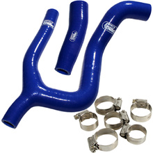 Samco Husqvarna FE250 20-23 Thermostat Bypass Blue Radiator Hose and Clip Kit Combo