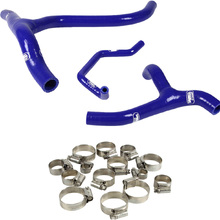 Samco Kawasaki KX450F 12-15 'Y' Piece Race Design Blue Radiator Hose and Clip Kit Combo